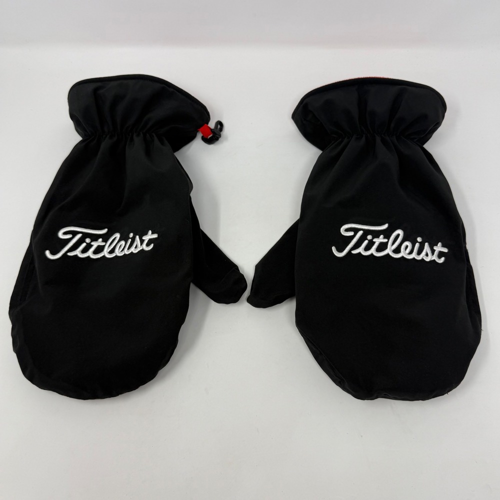 Titleist Cart Mittens Mens Black Red Fleece Lined Golf Winter Gloves TH1WEACM-0